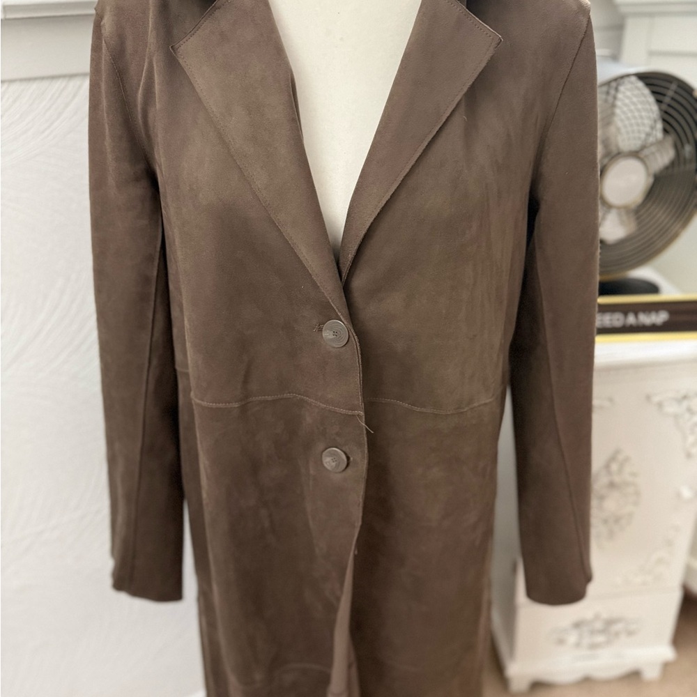 House of Harlow 1960 Faux Suede Brown Trench Coat